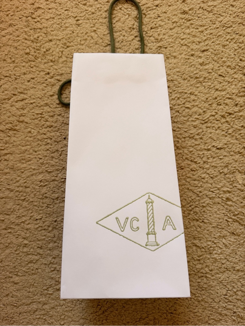 Van Cleef & Arpels White and Sage Green Gift Bag
